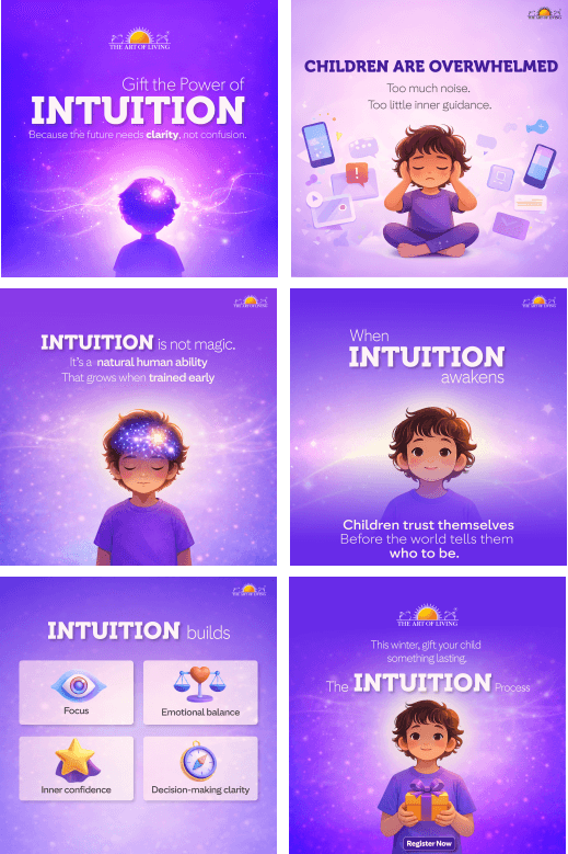 First panel of a six-part Instagram carousel on building children's intuition