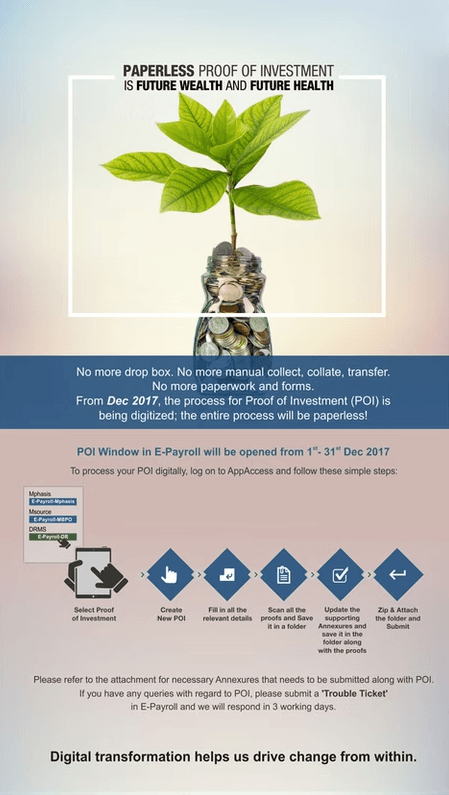 Second Mphasis employee-benefits mailer banner matching series grid and icons