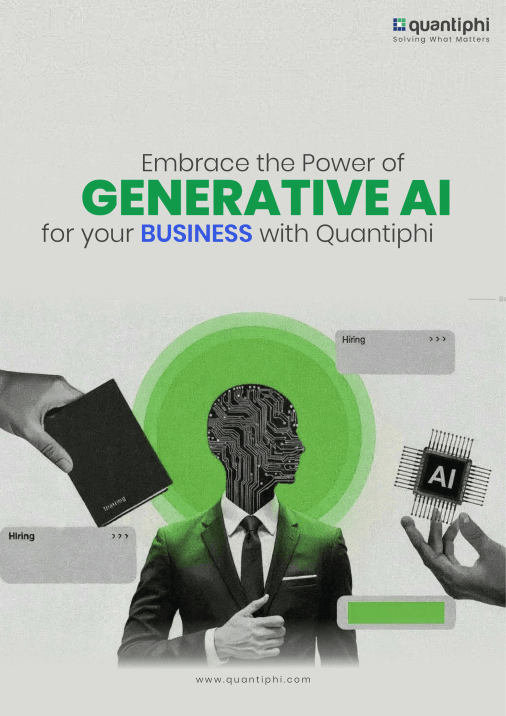 Collage-style generative AI recruitment poster with circuit-board head illustration